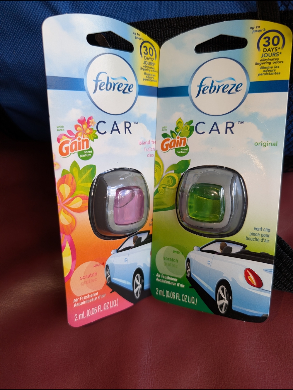 Febreze Car Vent Clips - Pink & Green Fresheners
